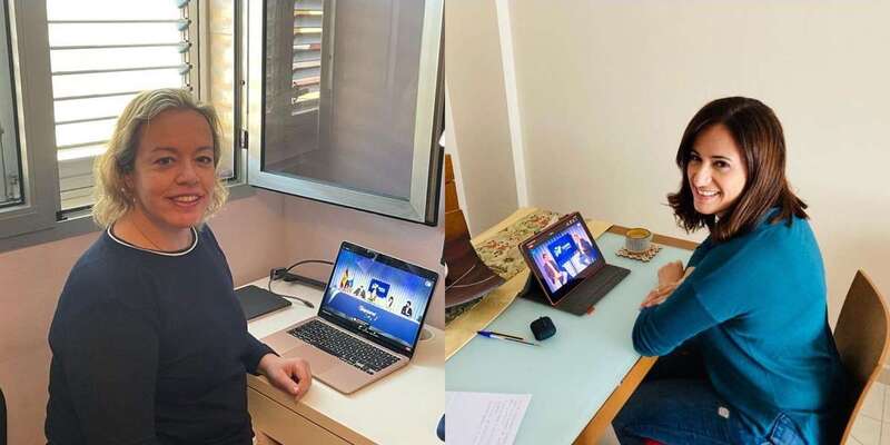 Sonia Cáceres (d) y la concejala y portavoz del PP en el Ayuntamiento de Telde, Sonsoles Martín, siguiendo el congreso desarrollado de forma telemática/TA. Sonia Cáceres (d) y la concejala y portavoz del PP en el Ayuntamiento de Telde, Sonsoles Martín, siguiendo el congreso desarrollado de forma telemática/TA.